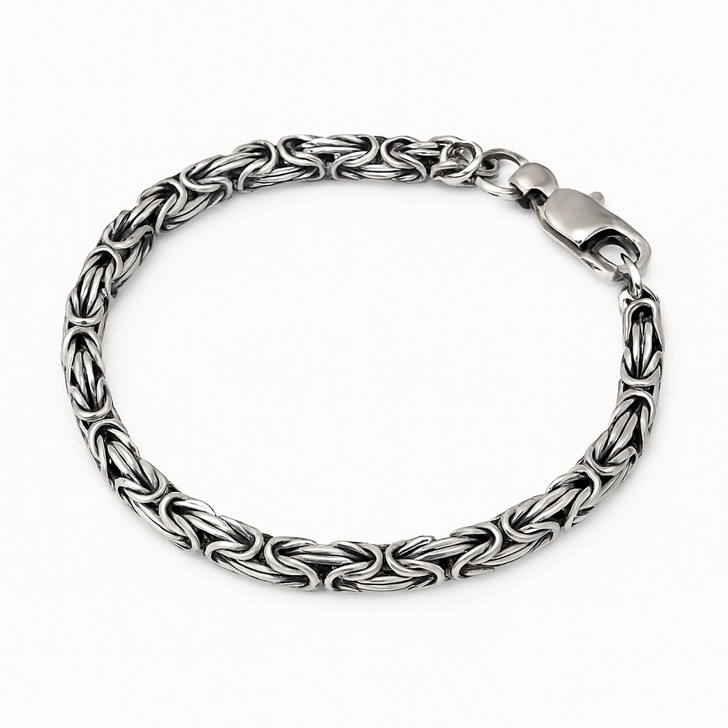 925 AYAR GÜMÜŞ KRAL BİLEKLİK ERKEK 3mm