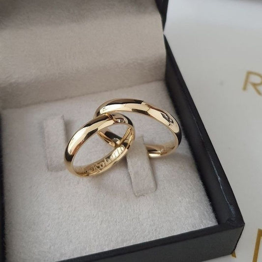 2'li 925 ayar gümüş 4 mm bombeli alyans