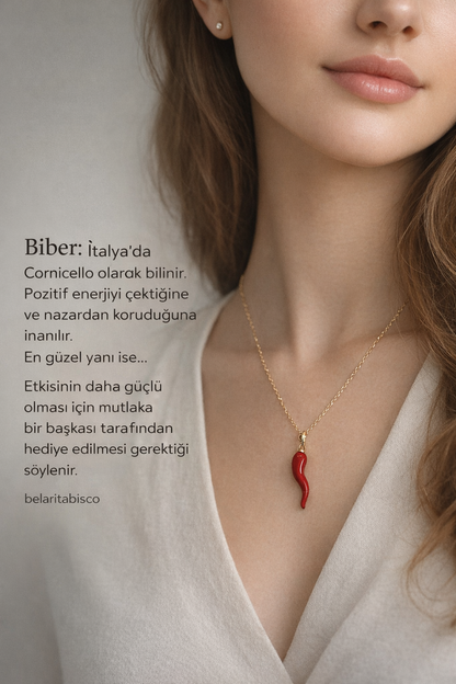 Nazar-Şans-Bereket için Biber kolye
