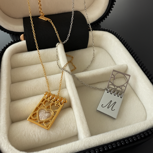 Kalp Yazım Defter Kolye