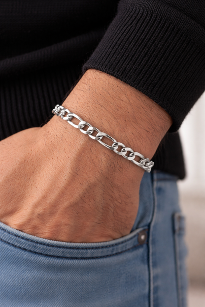 925 ayar gümüş figaro bileklik 5mm