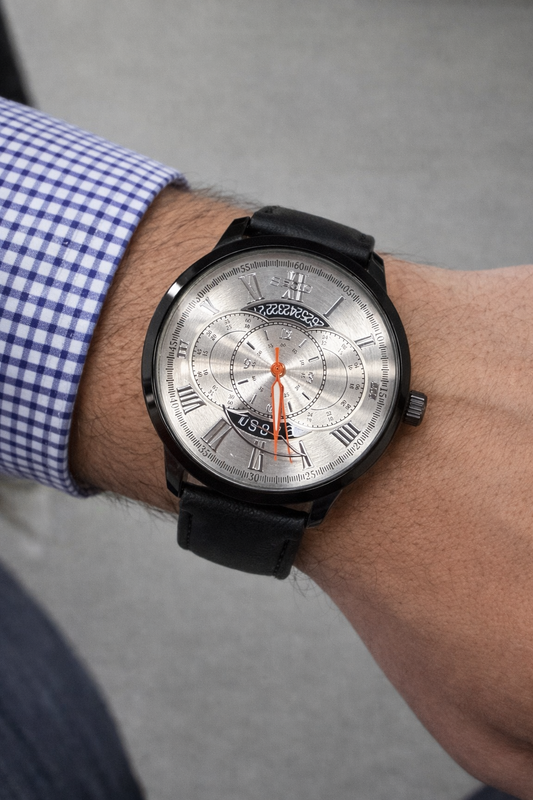 Klasik Roma Rakamlı Deri Kordon Erkek Kol Saati