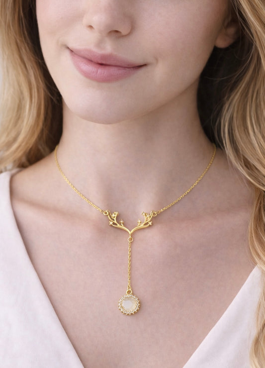 Altın Dal Işıltı Kolye