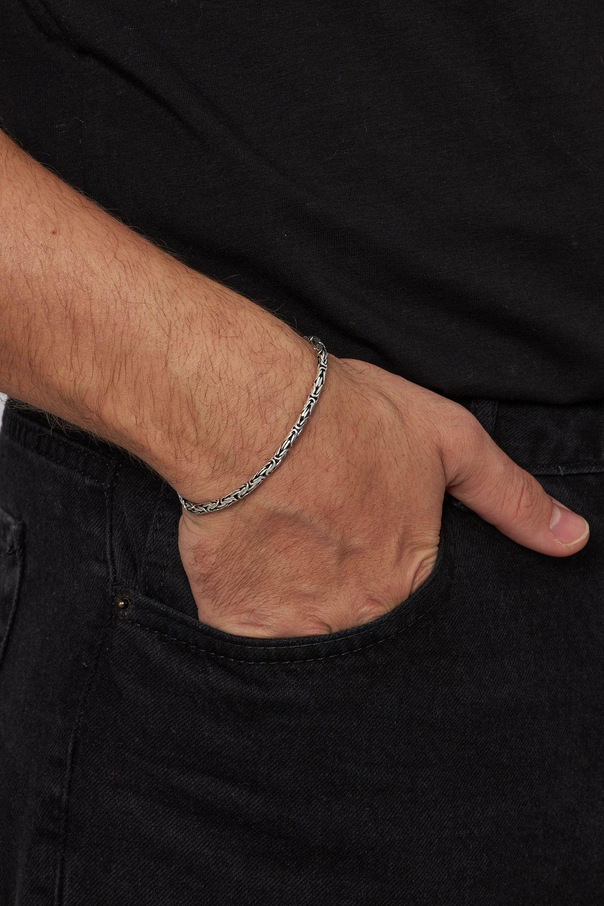 925 AYAR GÜMÜŞ KRAL BİLEKLİK ERKEK 3mm